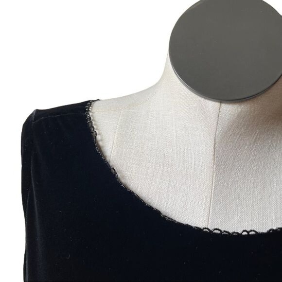 NWT 90’s Vintage $495 DKNY Bergdorf Goodman Black Velvet Beaded Gown Silk Blend - Picture 9 of 13